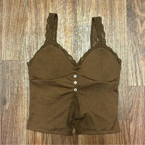 NWT Brown sustainable lace cami